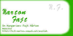 marton fajt business card